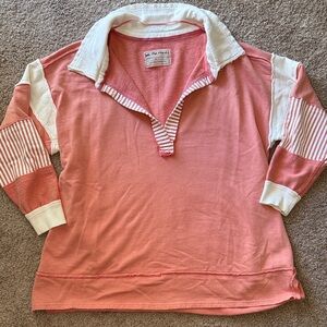 We The Free Rust and Cream Striped Top